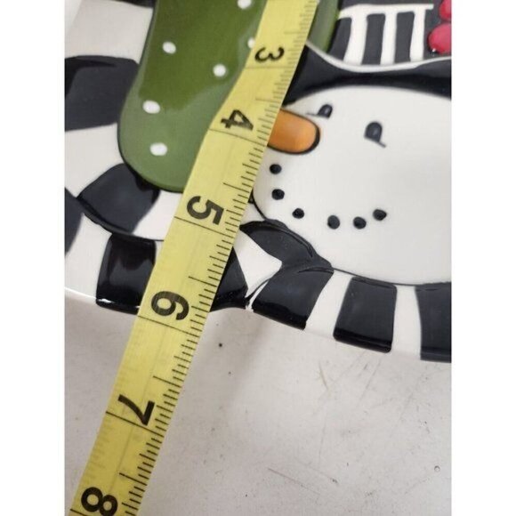 Fitz And Floyd Frosty's Frolic Snowman Square Plate Ceramic Winter Christmas 6" - Picture 6 of 6